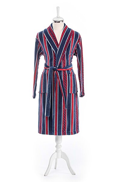 Özdilek Jednostruki kućni ogrtač Şalyaka Somot - Havajski mornarički plavi (v...