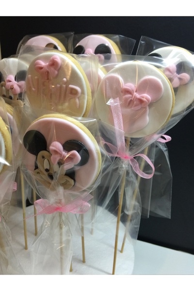 Jeton Pasta Butik Kurabiye Minnie mouse Doğum Günü Hediyesi 10 adet 600₺