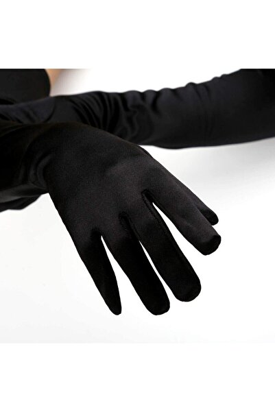 Limelia Satin Lycra Long Fingered Black Gloves (58 Cm-Dance & Opera Gloves) –...