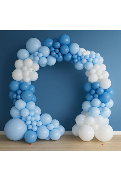 Balonsan Balloon Set 105 Pieces (White-Light Blue-Deep Ocean)