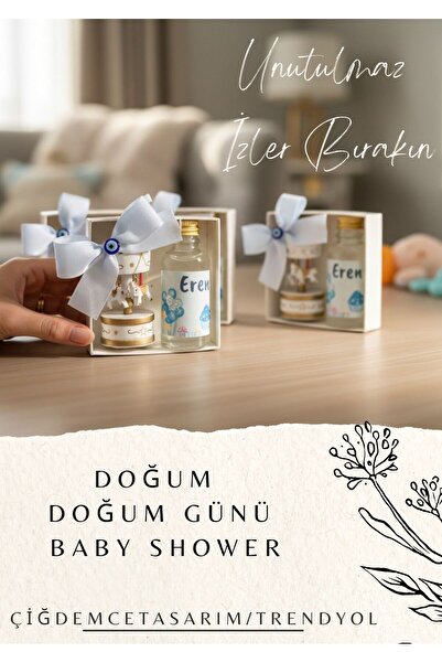çiğdemcetasarım Cam Şişe Kolonya Ve Atlıkarınca Seti Bebek Mevlüdü Yenidoğan ...