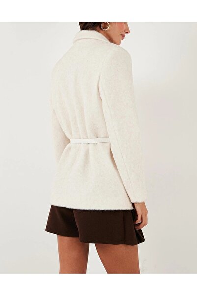 Lavanta Tekstil Belted Plush Blazer Jacket