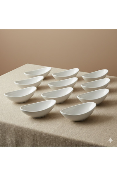 Külsan Melamine saucer set of 12 pieces, 6 cm size, white color