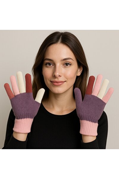 gigigiyim Avuç İçi Renkli Kadın Eldiven