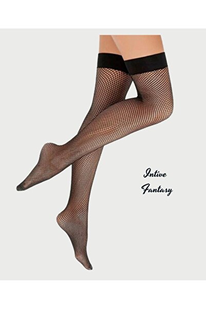 İntive Lingerie Ciorapi elastici, fără silicon, cu bretele, anti-alunecare, negri, de la Intive Fantasy