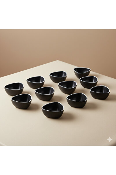 Külsan Melamine saucer set of 12 pieces, 6.5 cm, black
