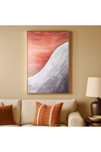 Vi Markets Wall art with a golden frame and soft nature-inspired color accents