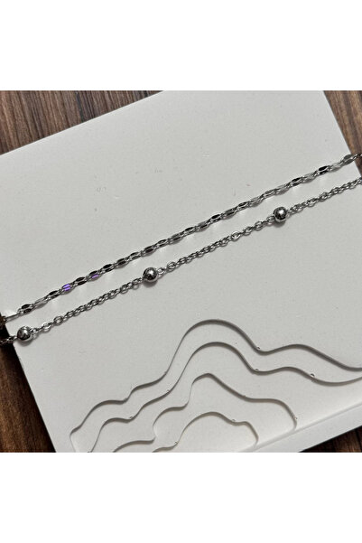 TURKAFONE سوار رفيع بسلسلة مزدوجة