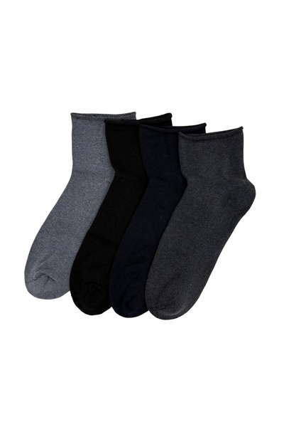 FENRA STUDIO 4-Pack Men's Short Socks Without Elastic Bottom Towel Diabetic C...