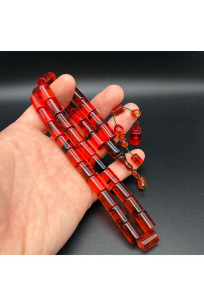 Sabır Taneleri Koleksiyonluk Usta İşçilik Ateş Kehribar Tesbih