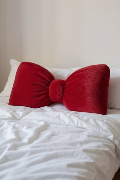JACA Plush Bowknot Appearance XXL Throw Pillow Decorative Fabric Pillow Inner...