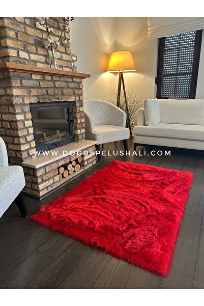 Doğuş Peluş Halı A Post Kırmızı Yumuşak Dokulu Peluş Halı Dikdörtgen