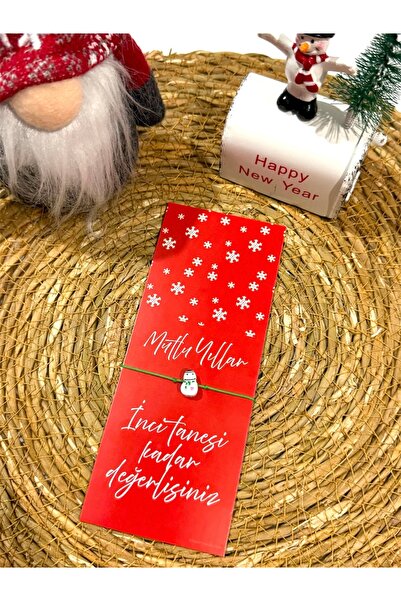 FIERA JEWELRY Green String Christmas Santa Detail String Bracelet with New Year Card