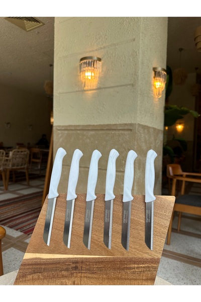 Solingen Tırtıklı Simli Deliksiz 6’lı Meyve Bıçağı (BEYAZ)