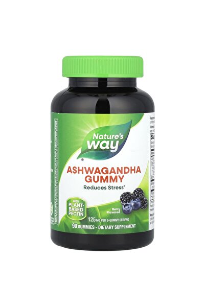 NATURESHOP ناتشرز واي‏, علكة الأشواجندا ، التوت ، 90 علكة (62.5 ملجم لكل علكة)