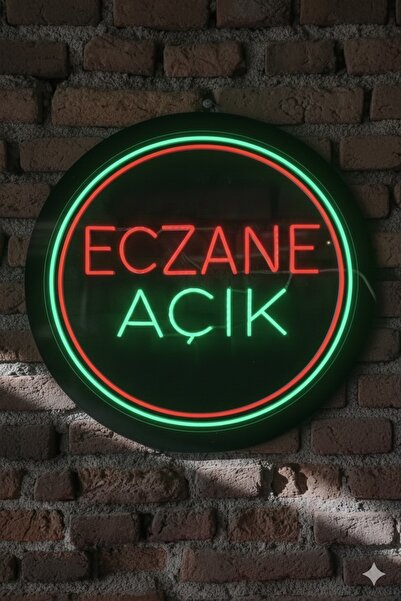 HM NEON LİGHT Eczaneler için Eczane Açık yazılı Neon tabela