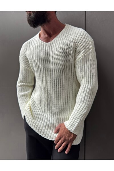 Zen And Men Open Collar Knitted Men's Sweater