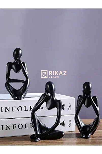 Sessizlik Üçlüsü – Modern Minimalist Düşünen Figürler Seti