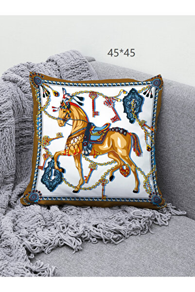 Youhe 1pc,Washable Pillowcase | Dark Frame & Yellow Pony Print | Indoor & Outdoor