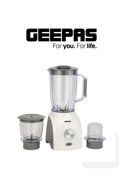Geepas Geepas 3-in-1 Blender – 600 Watts – 1.8 Liter Capacity with Grinder and Chopper
