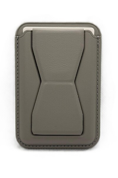 Paladyum Case Magsafe Compatible Gray Card Holder with Stand