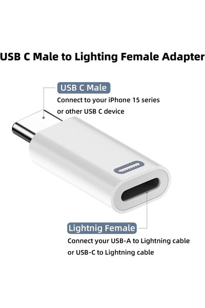 First pro 2-Pack USB-C to Lightning Adapter – PD Fast Charge & Data Transfer for iPhone 15 / iPad
