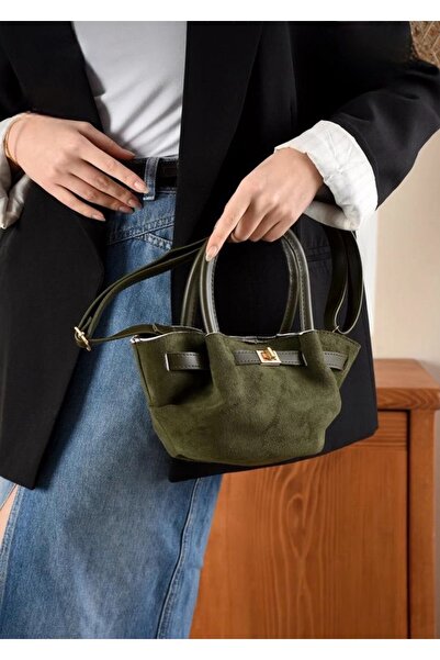 Butik Tacca Monella Model Suede Women's Hand and Shoulder Bag