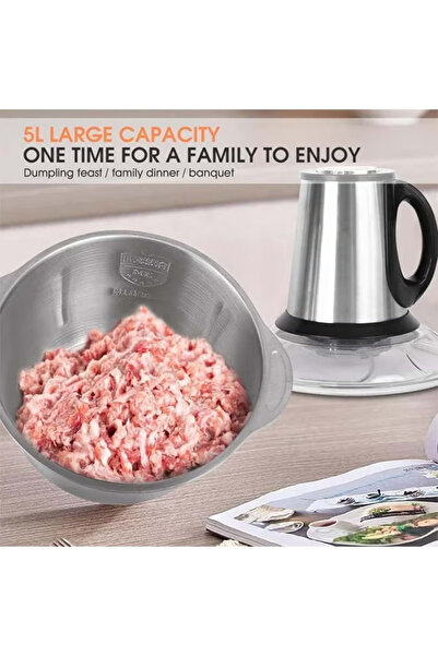 TOSCANA U 5L Stainless Steel Electric Meat Grinder and Vegetable Chopper