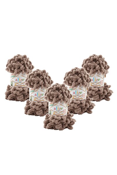 Alize 5 Pieces - Puffy Hand Knitting Yarn - 329 - 100 Gr. 9 Meters. Finger Knitting Yarn