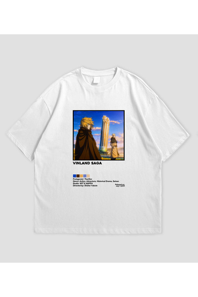 SVART WEAR Vinland Saga Anime cu imprimeu supradimensionat Unisex tricou