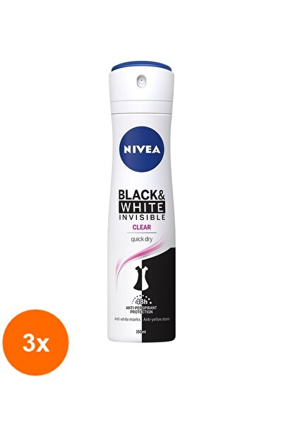 NIVEA Set 3 x Deodorant Spray Invisible Black & White Clear Deo 150ml