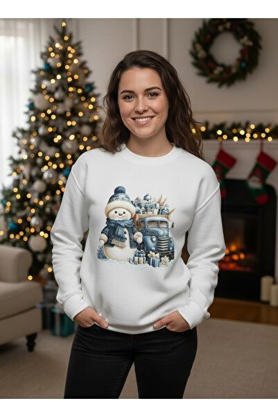 LYVEAN New Year Concepted Circular Neck Sweatshirt