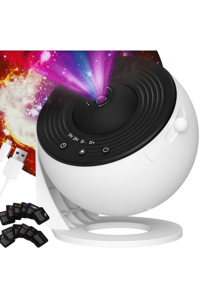 KESNUP Proiector de stele și galaxii cu 13 discuri de proiecție pentru camera copilului, 360°, USB, alb