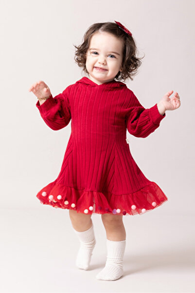 Babymod 100% Cotton Baby Girl Dress with Hooded Bows