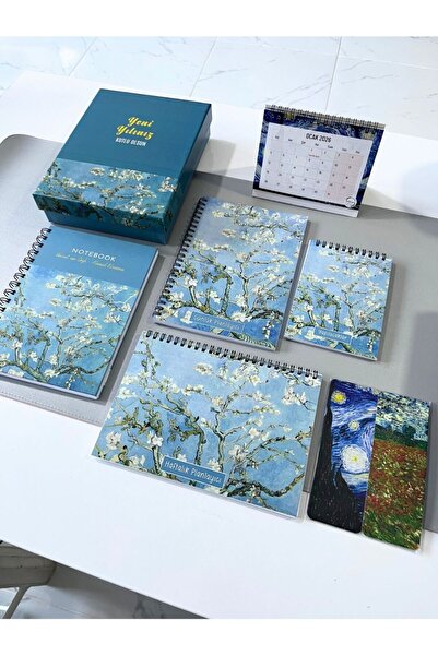 Eldesen Tasarım Yeni Yıl Kutulu Set, 3'lü Planlama Seti, 2026 A6 Takvim, Kalı...