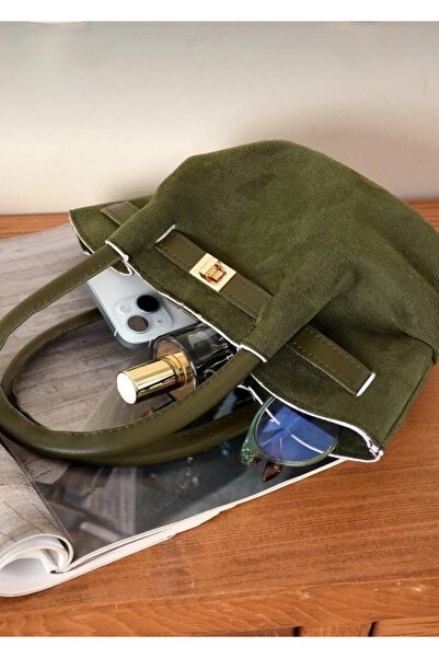 Butik Tacca Monella Model Suede Women's Hand and Shoulder Bag