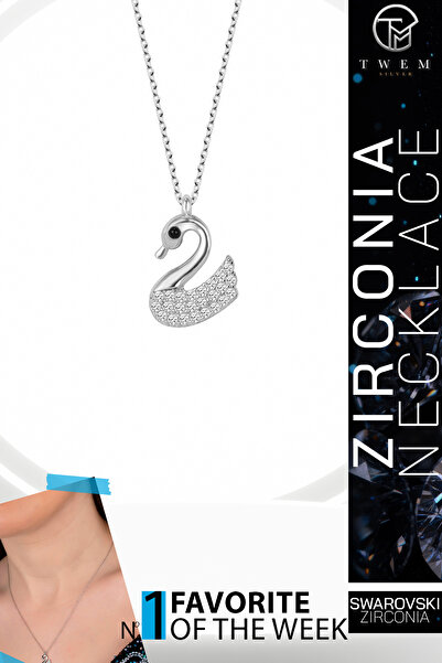 Swaroski Zirconia Taşlı Kuğu Kolye | Sadakat ve Güzellik