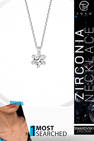 Swaroski Zirconia Taşlı Tektaş Kolye | Minimalist Zarafet