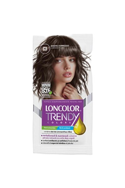 Loncolor Set 3 x Plic Vopsea Par Semi-permanenta Trendy Colors C3 Castaniu So...