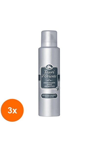 Tesori d'Oriente Set 3 x Deodorant Spray Mosc Alb, 150 ml