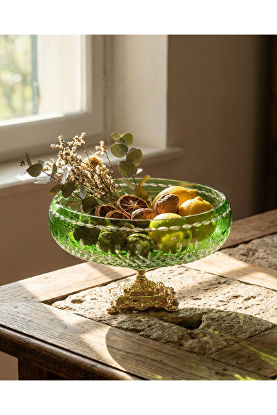 AKDEN STORE وعاء زجاجي مصنوع يدويًا من زجاج اللؤلؤ/وعاء عرض تقديمي