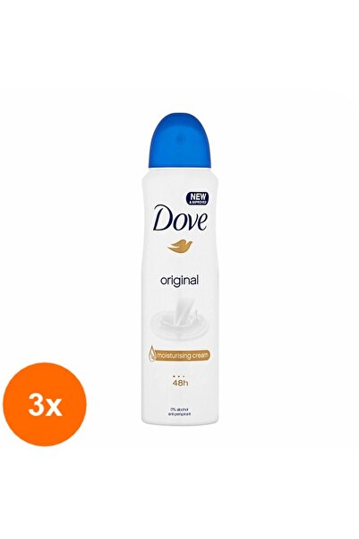 Dove Set of 3 x Original Antiperspirant Deodorant Spray, for Women, 150 ml
