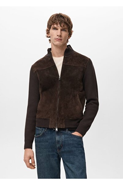 MANGO Man Deri ve süet ceket