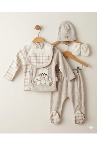 Asliva fashion طقم ملابس أطفال من القطن مكون من 5 قطع من أسليفا، مطرز بتصميم ...