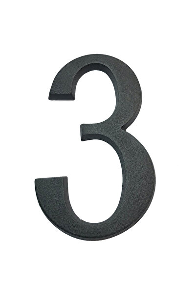 ICON TOOLS NUMAR CASA, ALUMINIU, 200 MM, NEGRU MAT, /CIFRA 3/