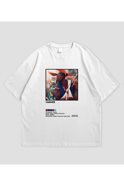 SVART WEAR تي شيرت ياسوكي أنيمي مطبوع قصة فضفاضة للجنسين