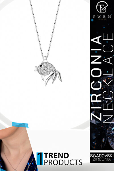 Swaroski Zirconia Taşlı Balık Kolye | Bereket ve Bolluk