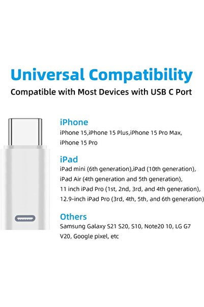 First pro 2-Pack USB-C to Lightning Adapter – PD Fast Charge & Data Transfer for iPhone 15 / iPad