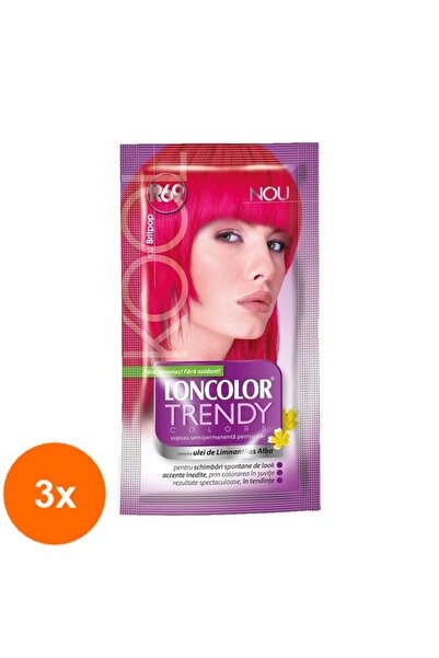 Loncolor Set 3 x Plic Vopsea Par Semi-Permanenta Trendy Colors R69 Roz Britpo...
