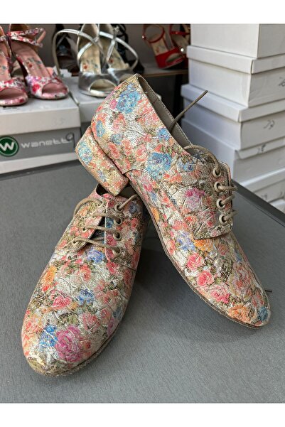 bitangosu Floral Steps Metallic Textured Women's Tango, Salsa, Bachata, Swing Cazz Practice Shoes